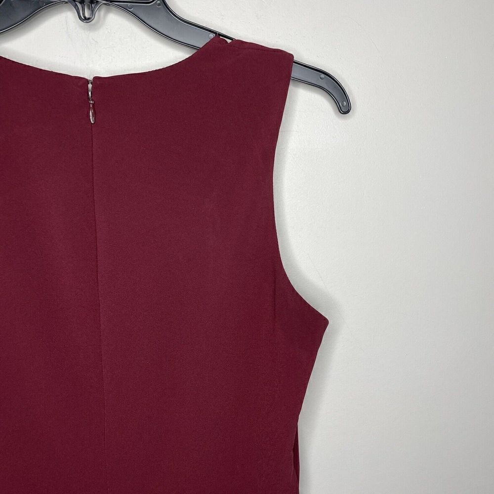PARKER Jeanie Dress Womens 8 Sleeveless Knee Length Sheath Burgundy Red Career - Picture 7 of 10